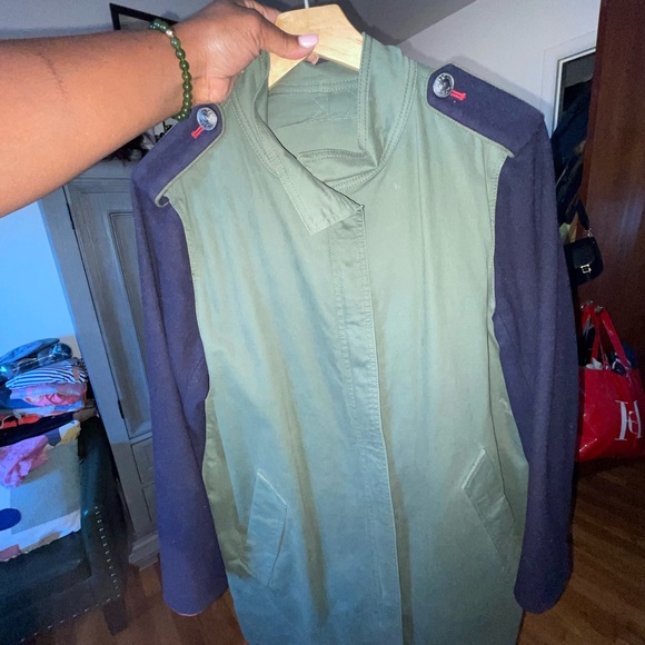 Trench two tone wool sleeve coat - Picture 14 of 14